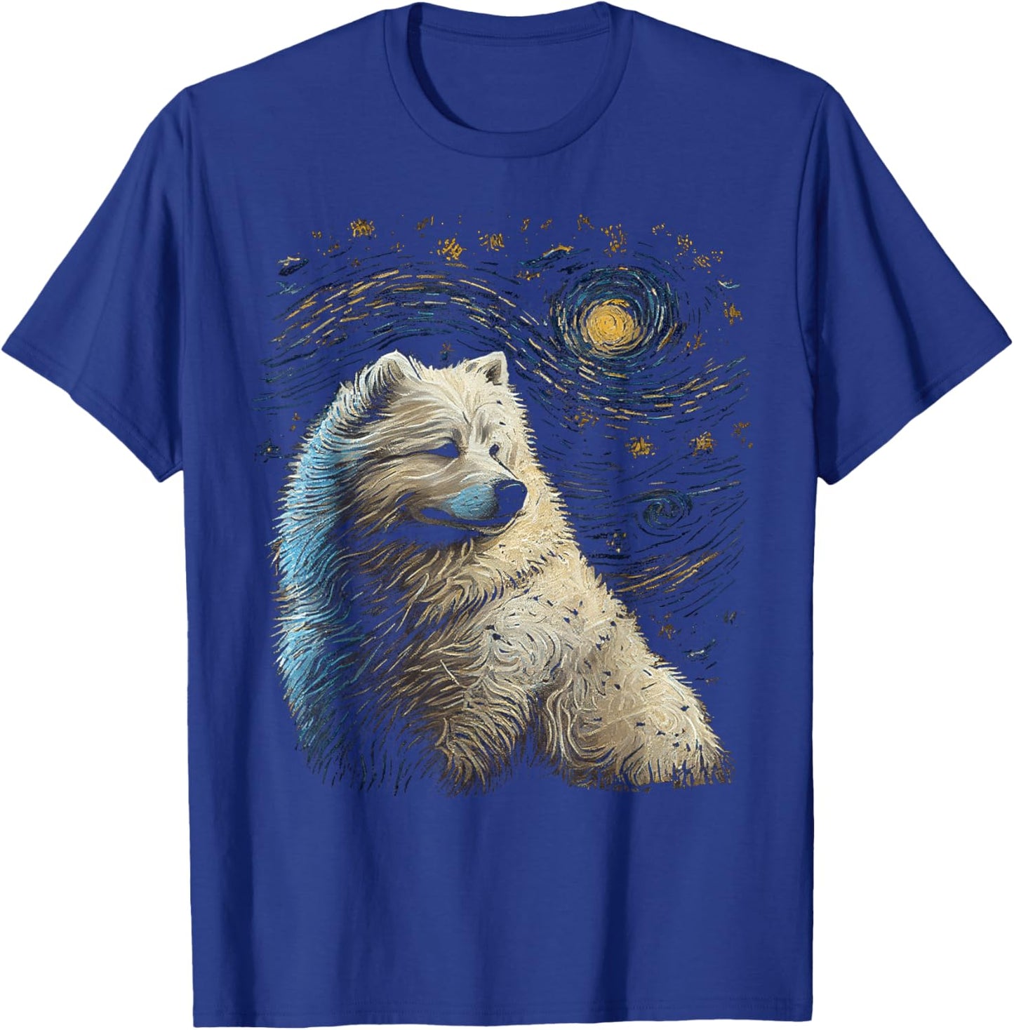 Samoyed Dog Starry Night Dogs Lover Gifts Graphic T-Shirt - T-Shirt | Royal