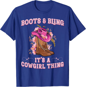 Boots and Bling its a Cowgirl Thing Cute Love Country Girls T-Shirt - T-Shirt | Royal
