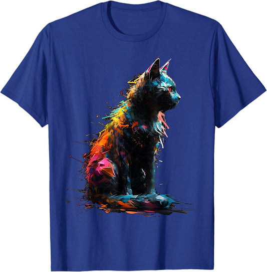 Cat Pet Animal - Art Cat T-Shirt - T-Shirt | Royal