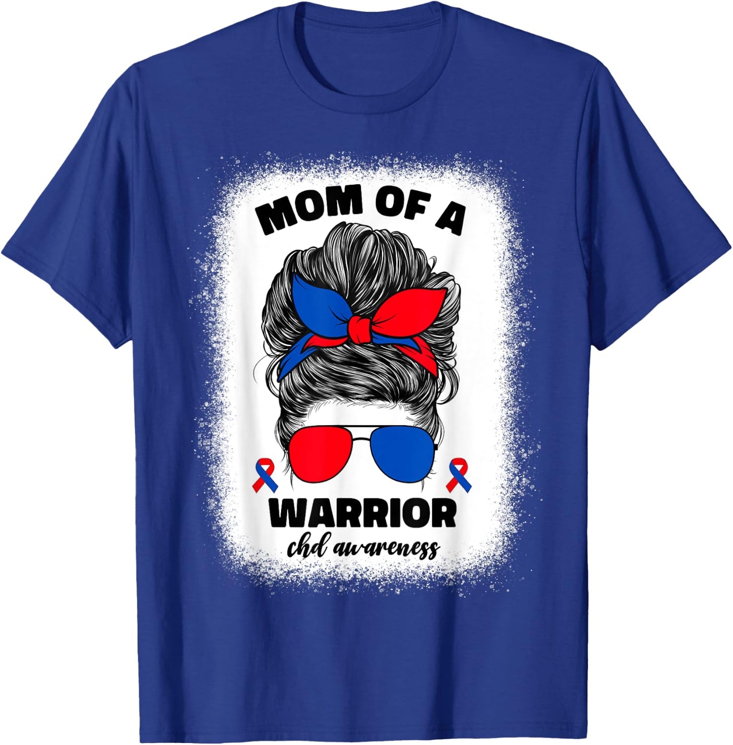 Mom of a Warrior CHD Congenital Heart Defect Awareness Women T-Shirt - T-Shirt | Royal