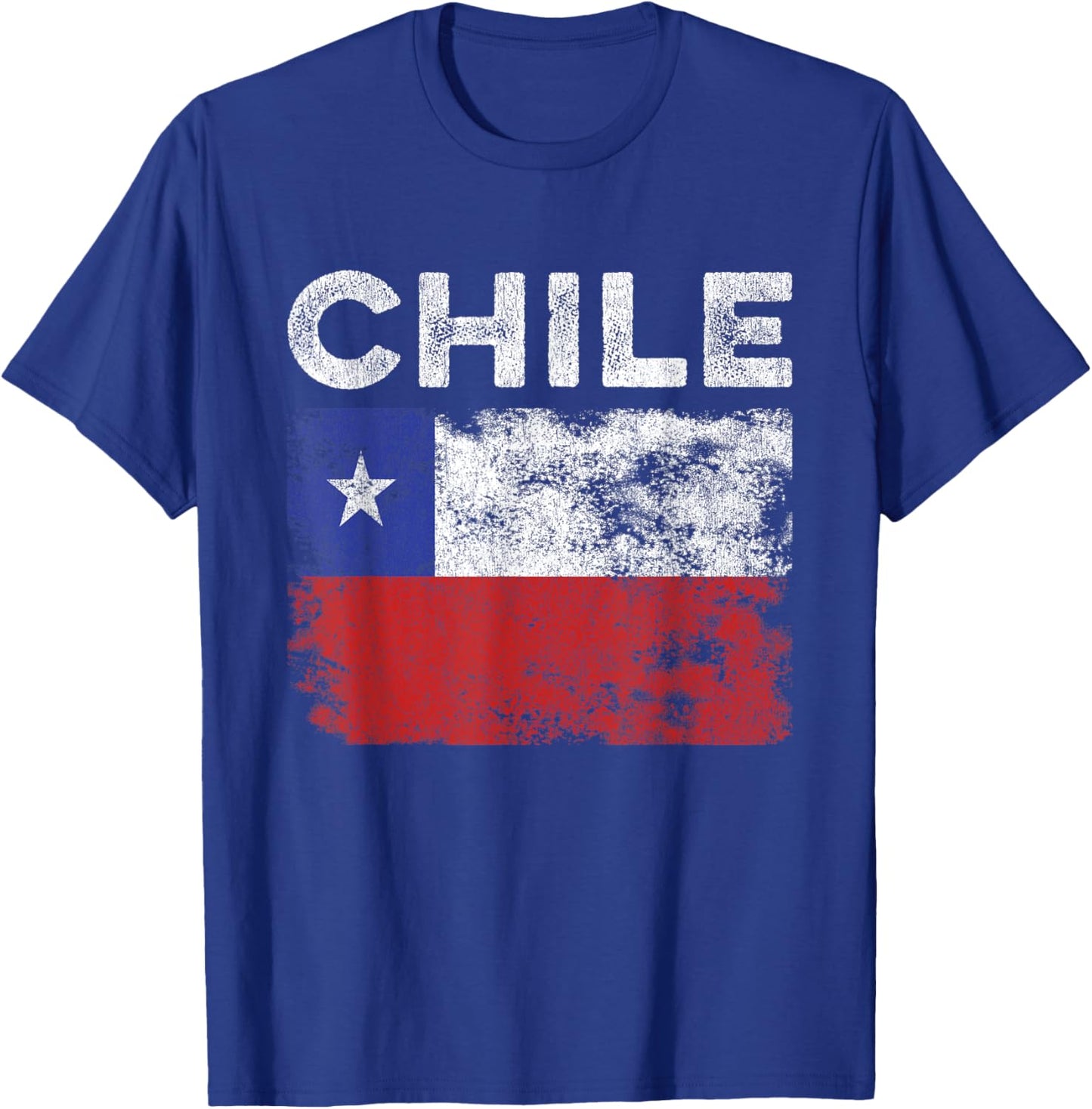 Chile Flag Distressed - Men Women Kids - Chilean Flag T-Shirt - T-Shirt | Royal