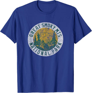 Great Smoky Mountains National Park Vintage Pine Trees T-Shirt - T-Shirt | Royal