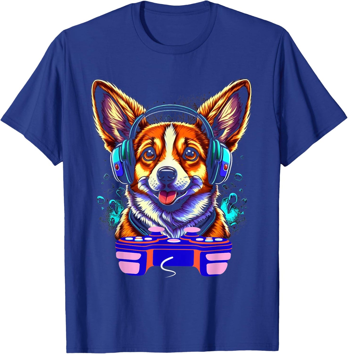 Gaming Corgi Pembroke Dog Player Video Gamer Lover Men Kids T-Shirt - T-Shirt | Royal