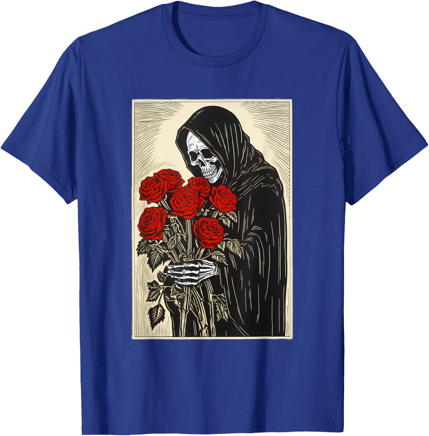 Grim Reaper Smelling The Roses T-Shirt - T-Shirt | Royal