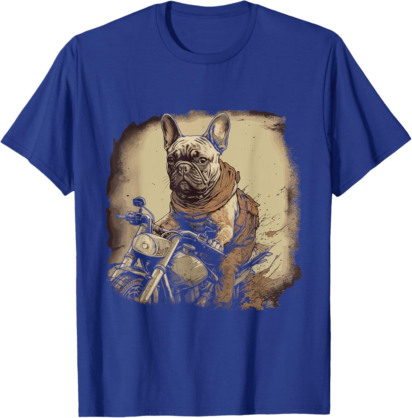 Funny Vintage French Bulldog Biker French Bulldog Motorcycle Women T-Shirt - T-Shirt | Royal