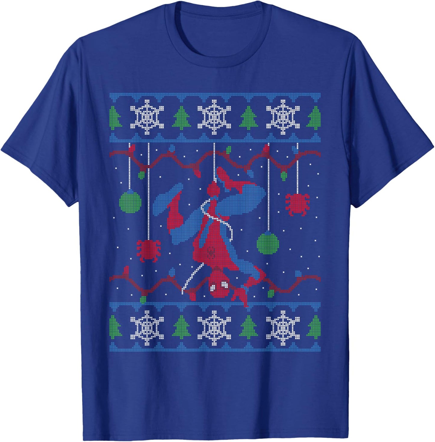 Marvel Spider-Man Upside Down Ugly Christmas Sweater T-Shirt - T-Shirt | Royal