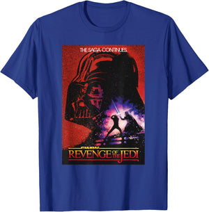 Star Wars: Return of the Jedi Darth Vader Background Poster T-Shirt - T-Shirt | Royal