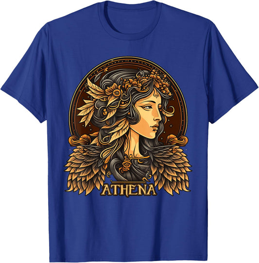 Greek Mythology Ancient Goddess Athena Olympian Deity T-Shirt - T-Shirt | Royal