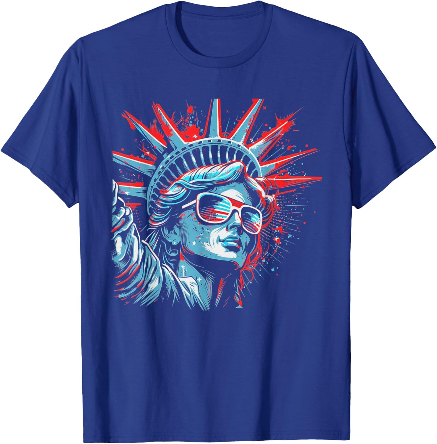 Statue Of Liberty 4th of July American Flag USA Funny T-Shirt - T-Shirt | Royal