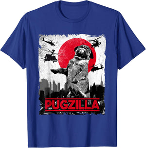Funny Pugzilla Pug Dog T-Shirt - T-Shirt | Royal
