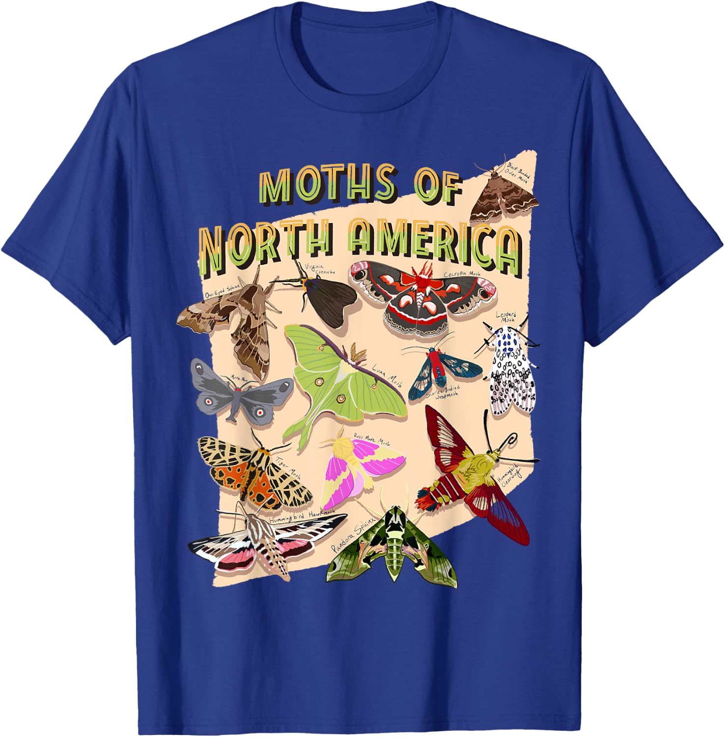 Moths of North America T-Shirt - T-Shirt | Royal