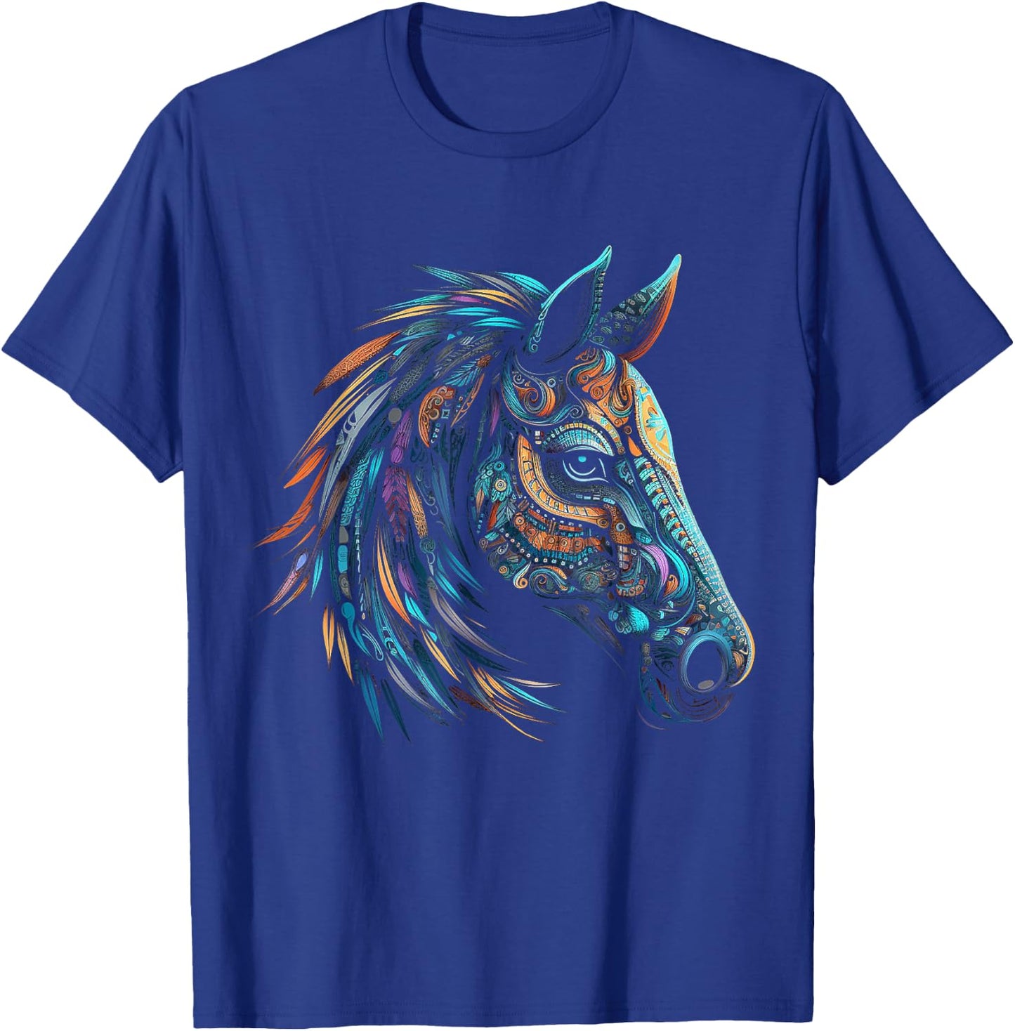 Horse Lover Mandala Artwork | Animal Motif Horse T-Shirt - T-Shirt | Royal
