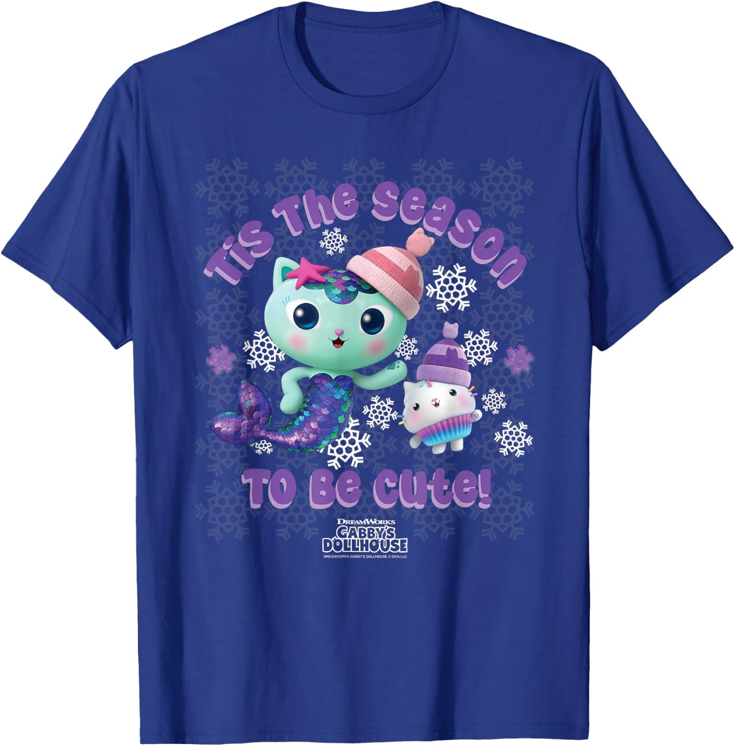 DreamWorks Gabby's Dollhouse Holiday MerCat & Cakey T-Shirt - T-Shirt | Royal
