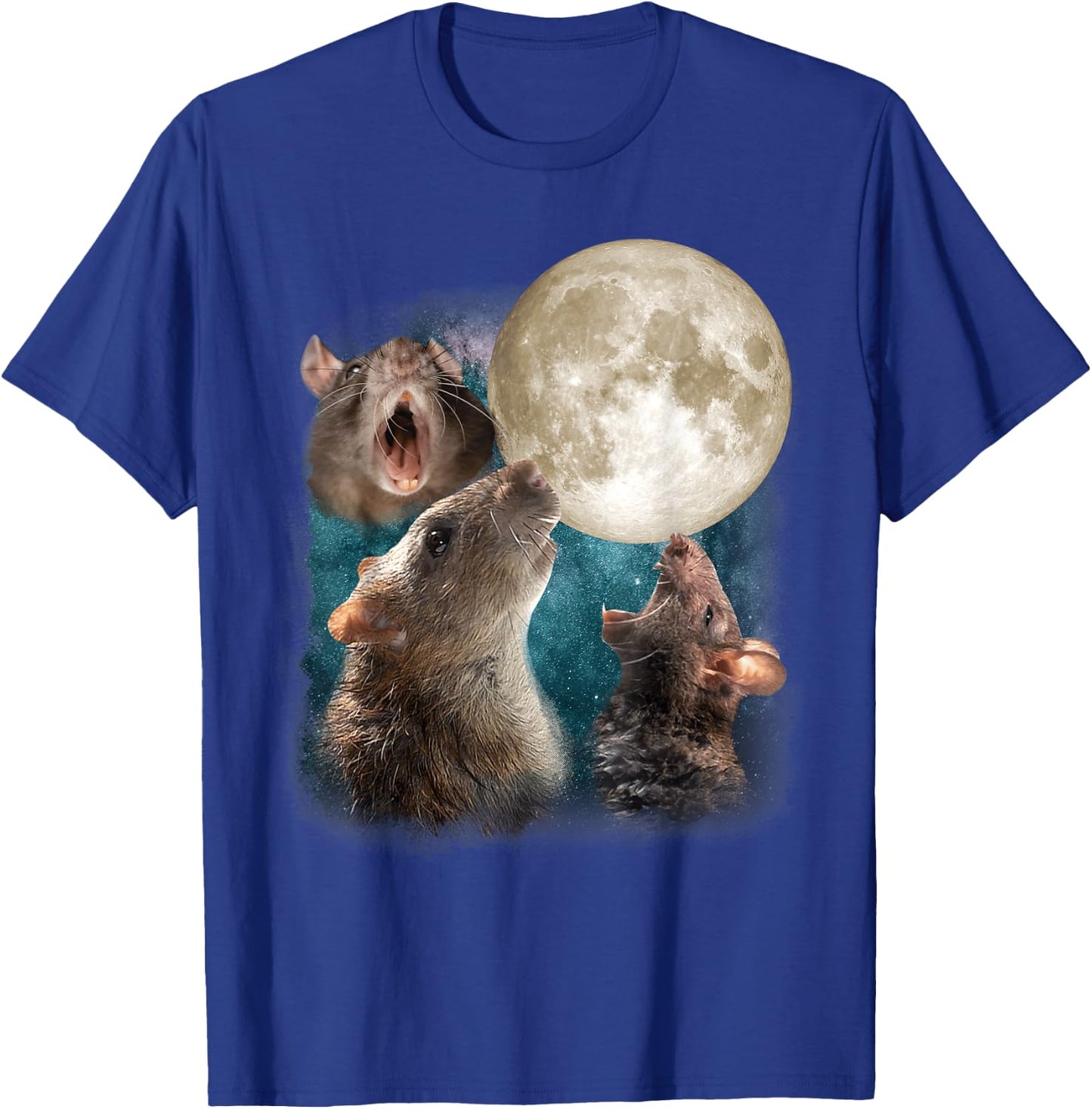 Three Rats Howl At Moon 3 Wolfs Funny Parody Rat Lovers T-Shirt - T-Shirt | Royal
