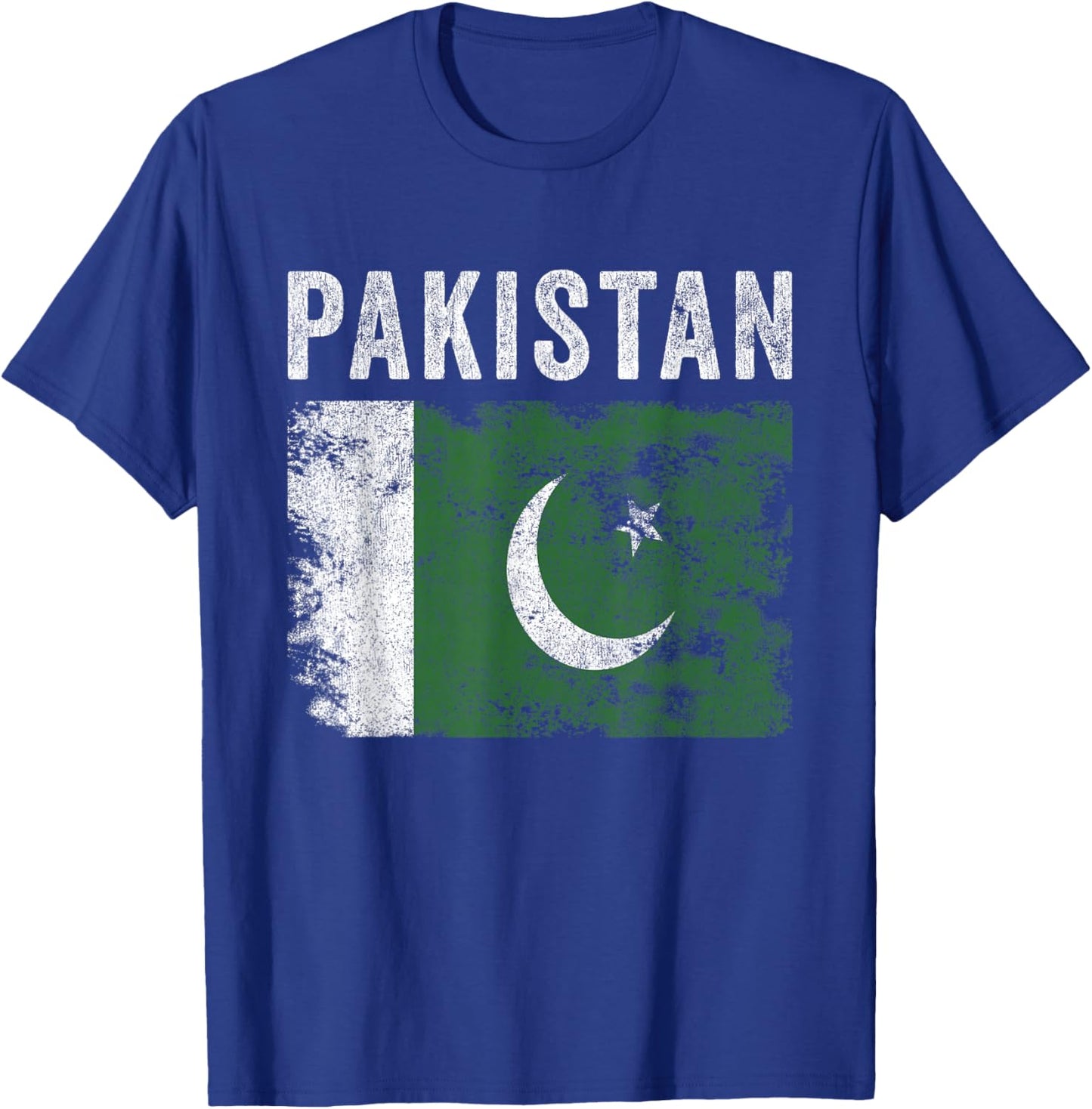 Pakistan Flag Distressed - Men Women Kids - Pakistani Flag T-Shirt - T-Shirt | Royal