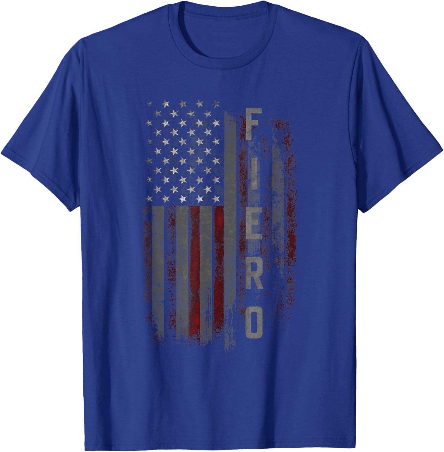 Fiero Family American Flag - Vintage Sports Car T-Shirt - T-Shirt | Royal