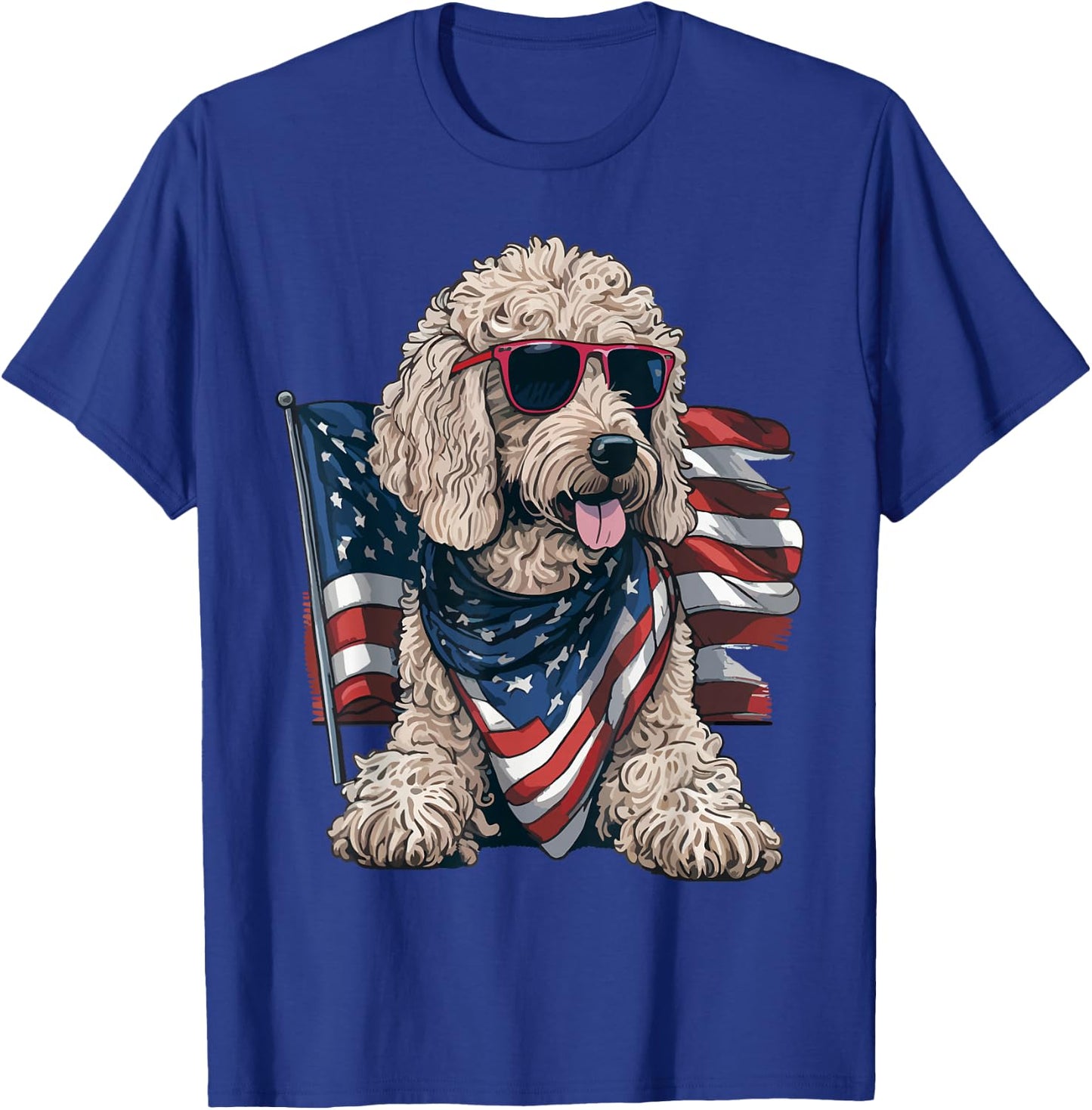 Goldendoodle 4th of july patriotic golden doodle dog T-Shirt - T-Shirt | Royal