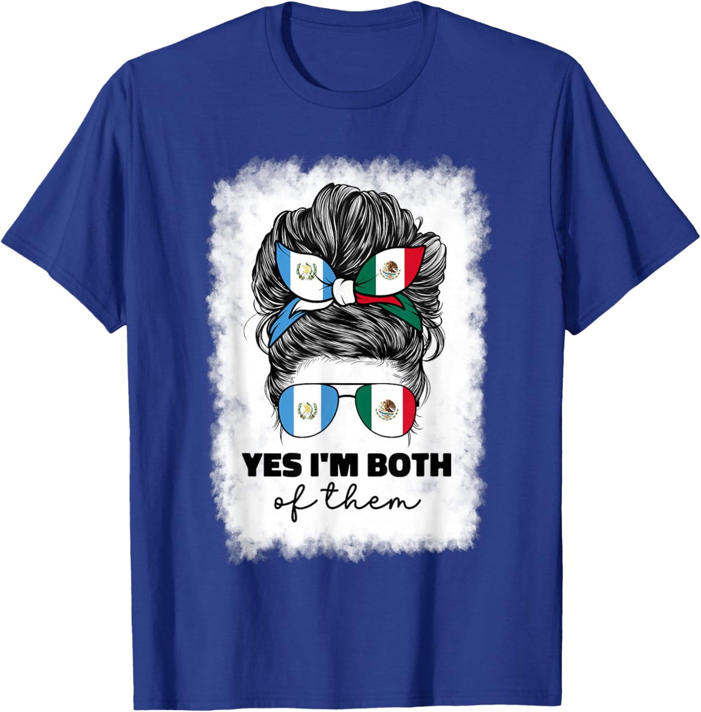Half Mexican And Guatemalan Mexico Guatemala Flag Girl Women T-Shirt - T-Shirt | Royal