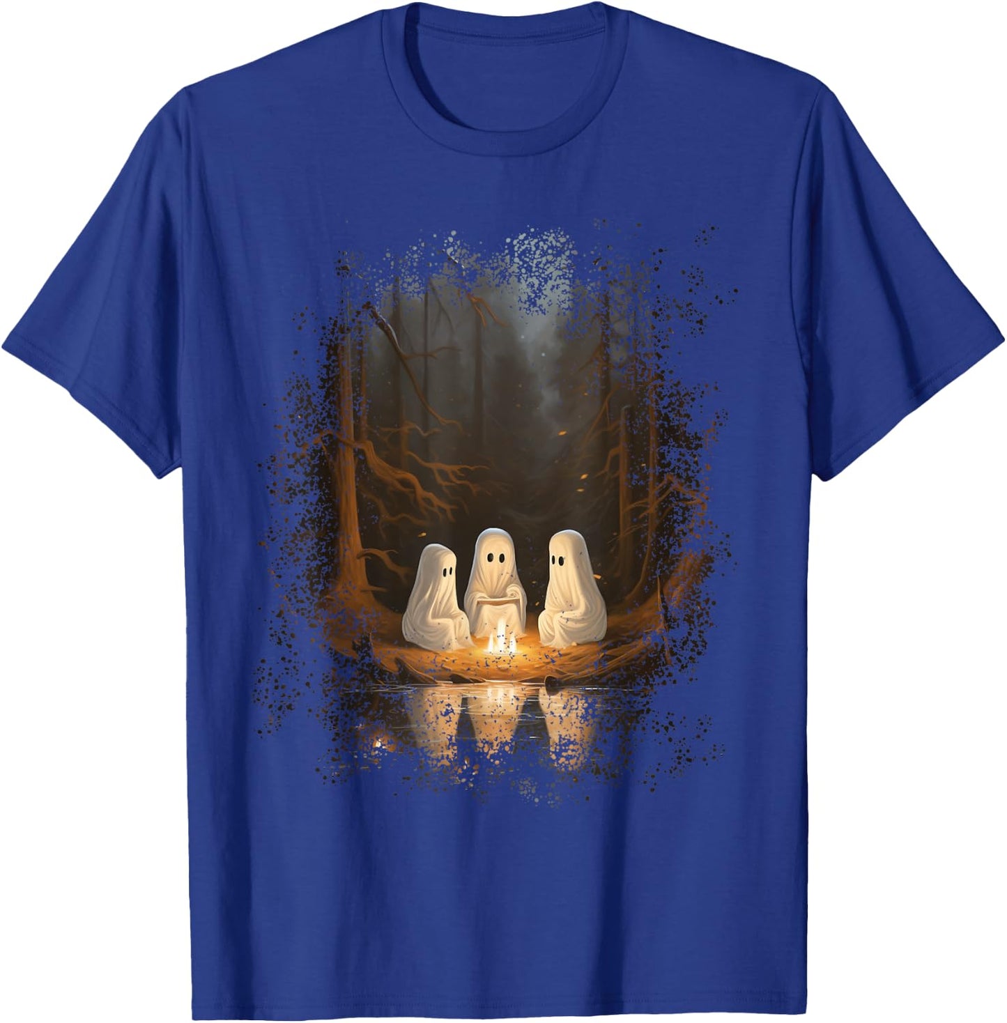 Vintage Ghost Campfire Camping Gothic Halloween T-Shirt - T-Shirt | Royal