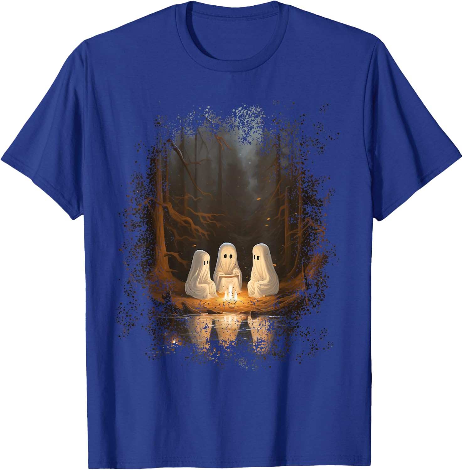 Vintage Ghost Campfire Camping Gothic Halloween T-Shirt - T-Shirt | Royal