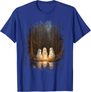 Vintage Ghost Campfire Camping Gothic Halloween T-Shirt - T-Shirt | Royal