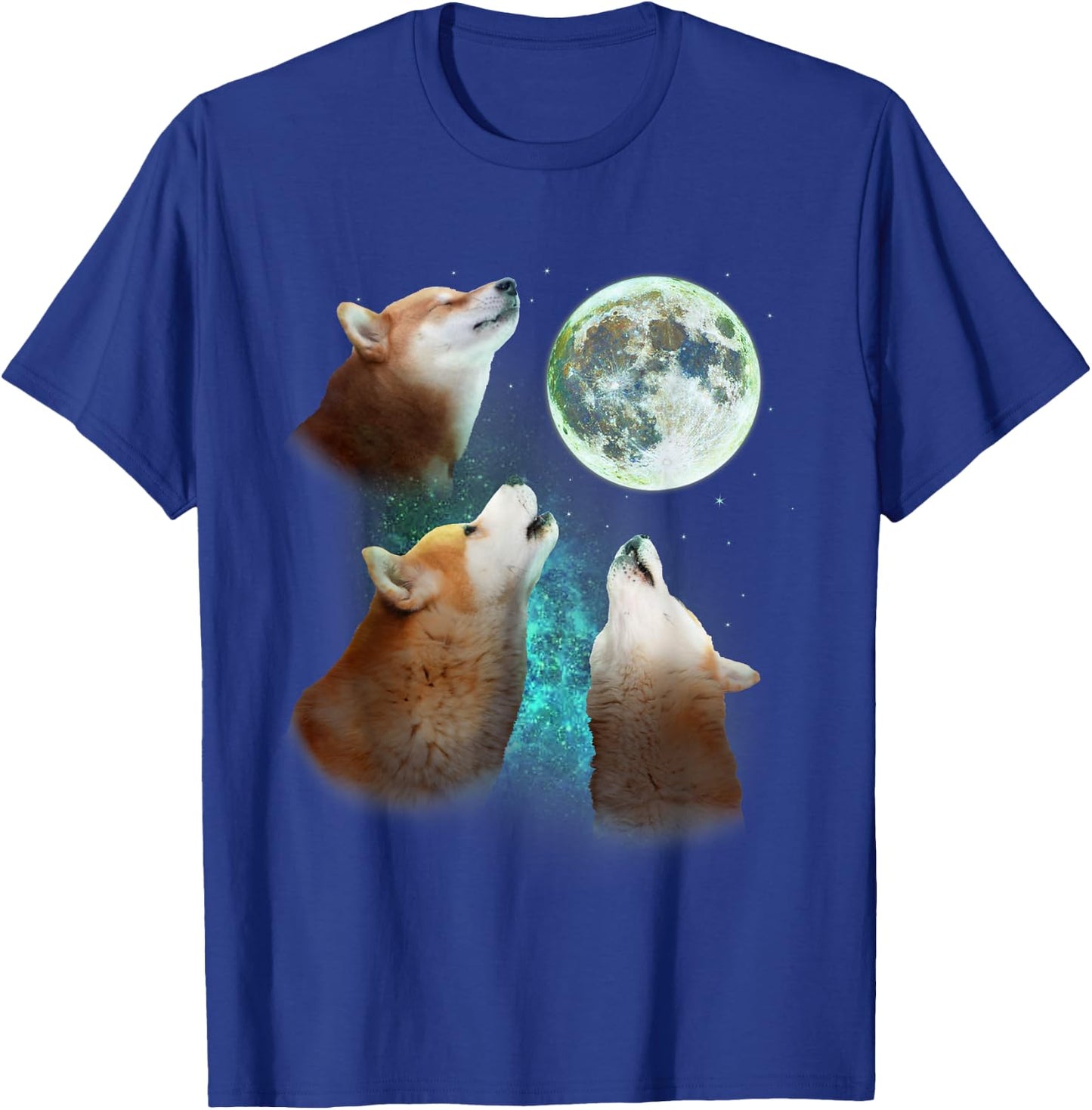 Three Shiba Inu Dogs Howl At Moon 3 Wolfs Wolves Meme Parody T-Shirt - T-Shirt | Royal