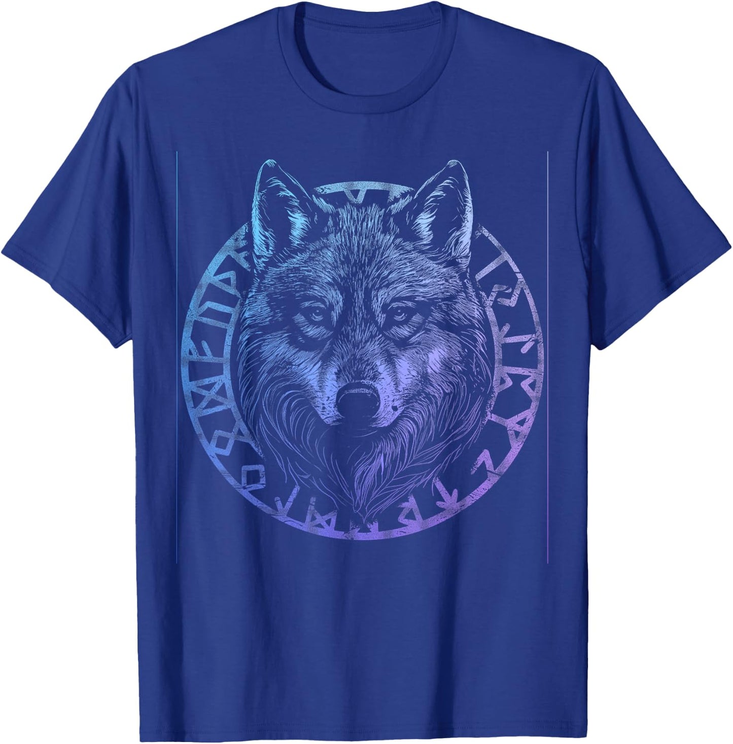 Wolf Viking Runes Nordic Celtic Wolf Lover T-Shirt - T-Shirt | Royal