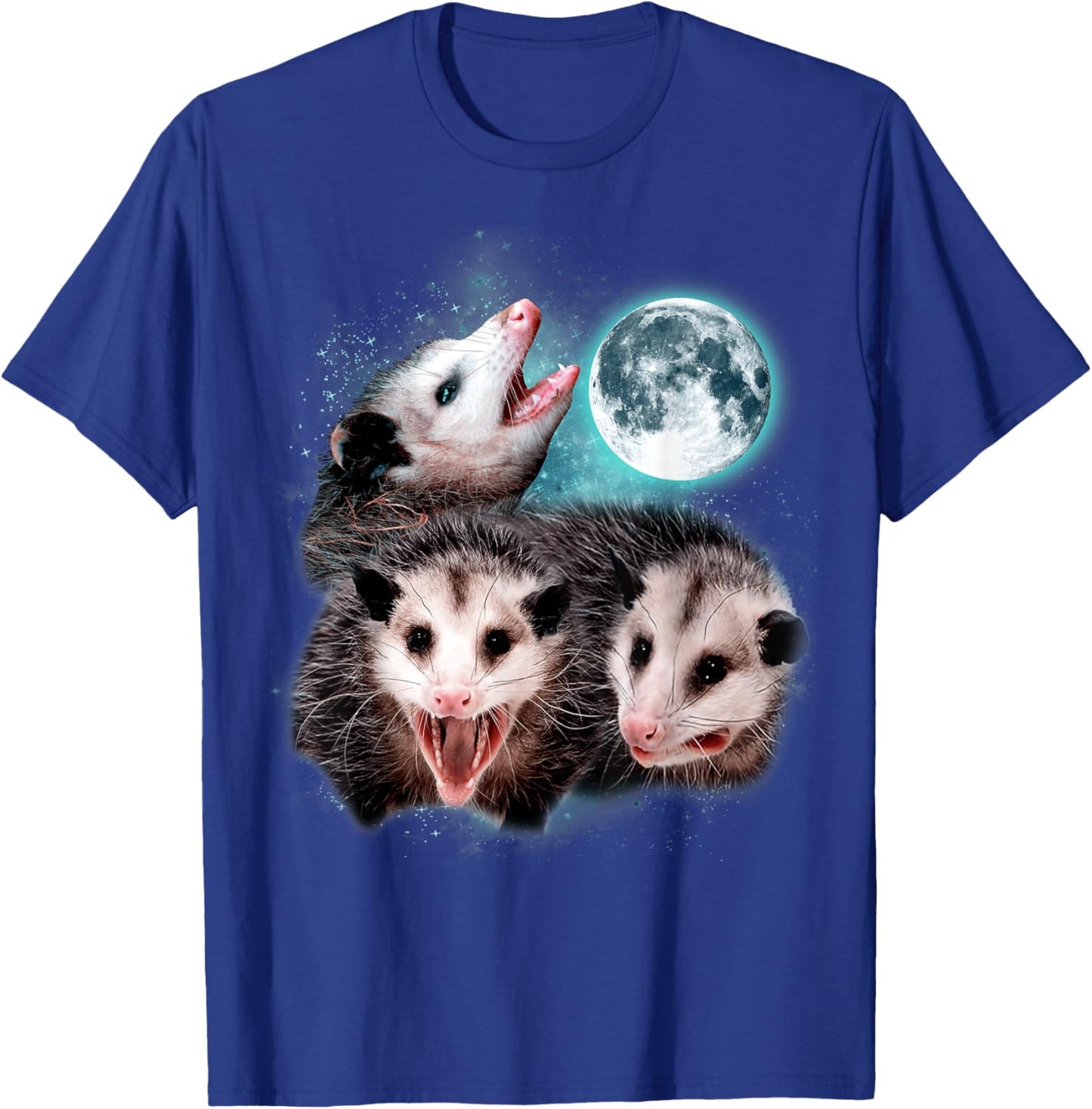 3 Opossum Moon Howling Opossum Head Funny , Women T-Shirt - T-Shirt | Royal