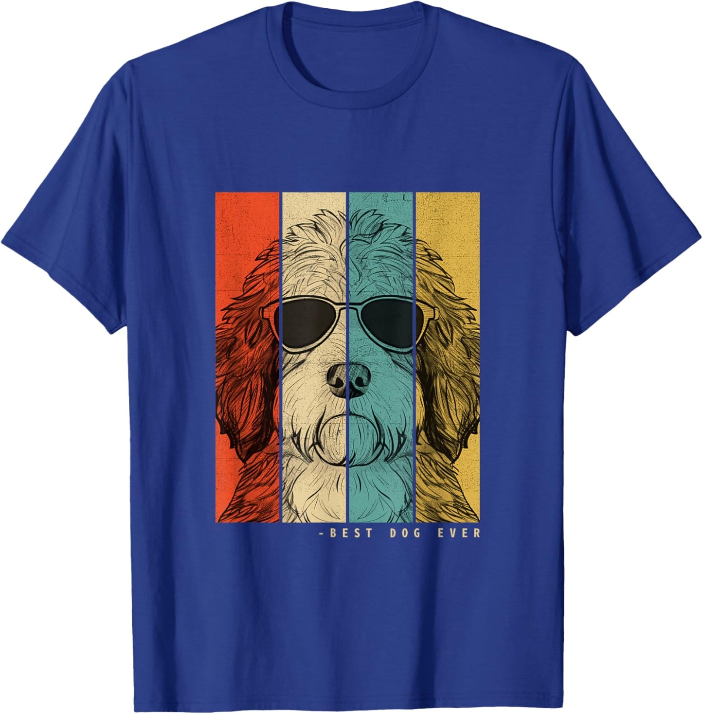Vintage Saint Berdoodle Dog Mother Dad Children Men Women T-Shirt - T-Shirt | Royal