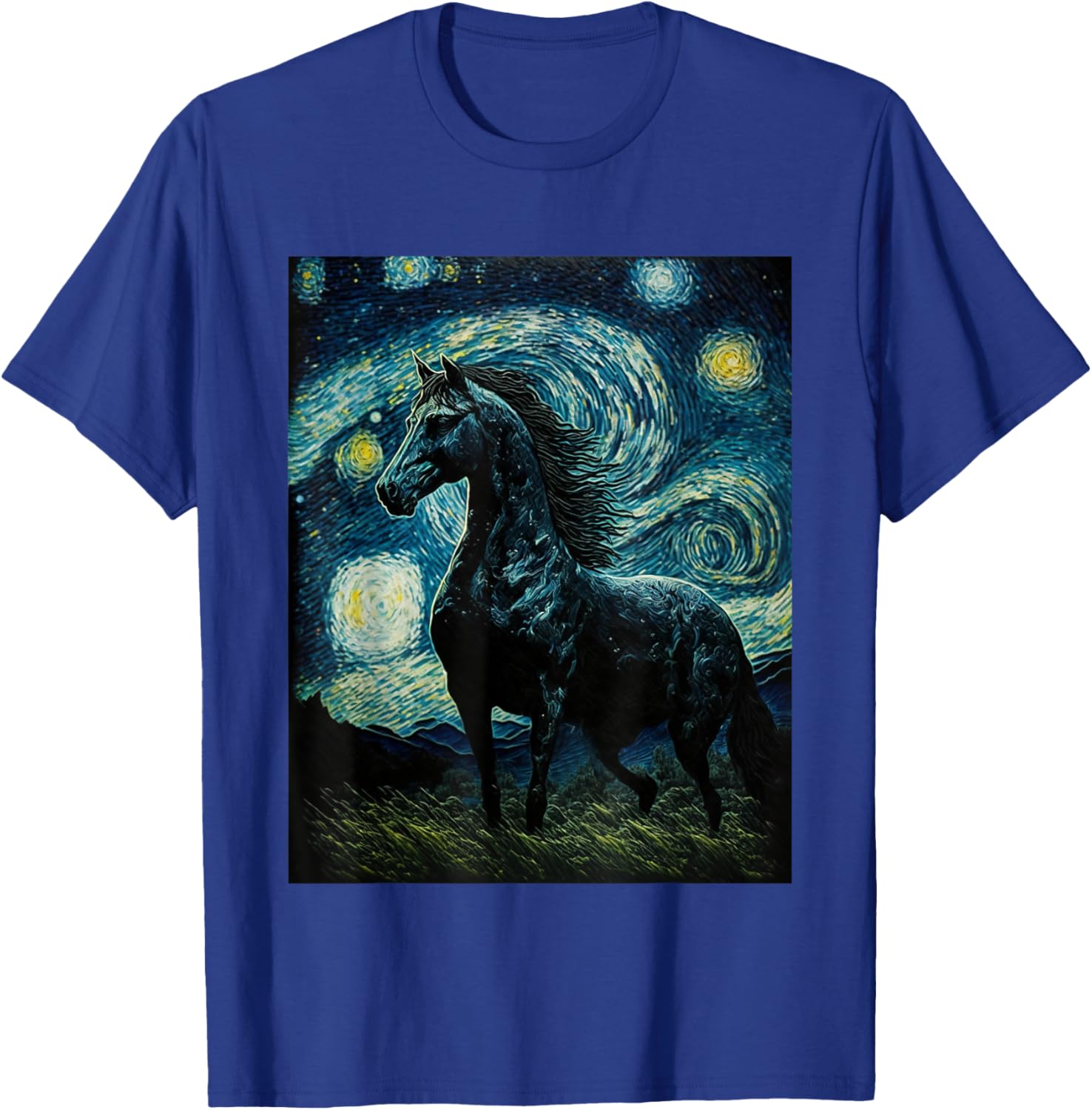 Horse Starry Night, Van Gogh Horse, Horse Lovers T-Shirt - T-Shirt | Royal