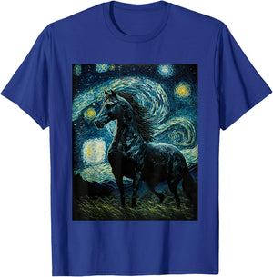 Horse Starry Night, Van Gogh Horse, Horse Lovers T-Shirt - T-Shirt | Royal
