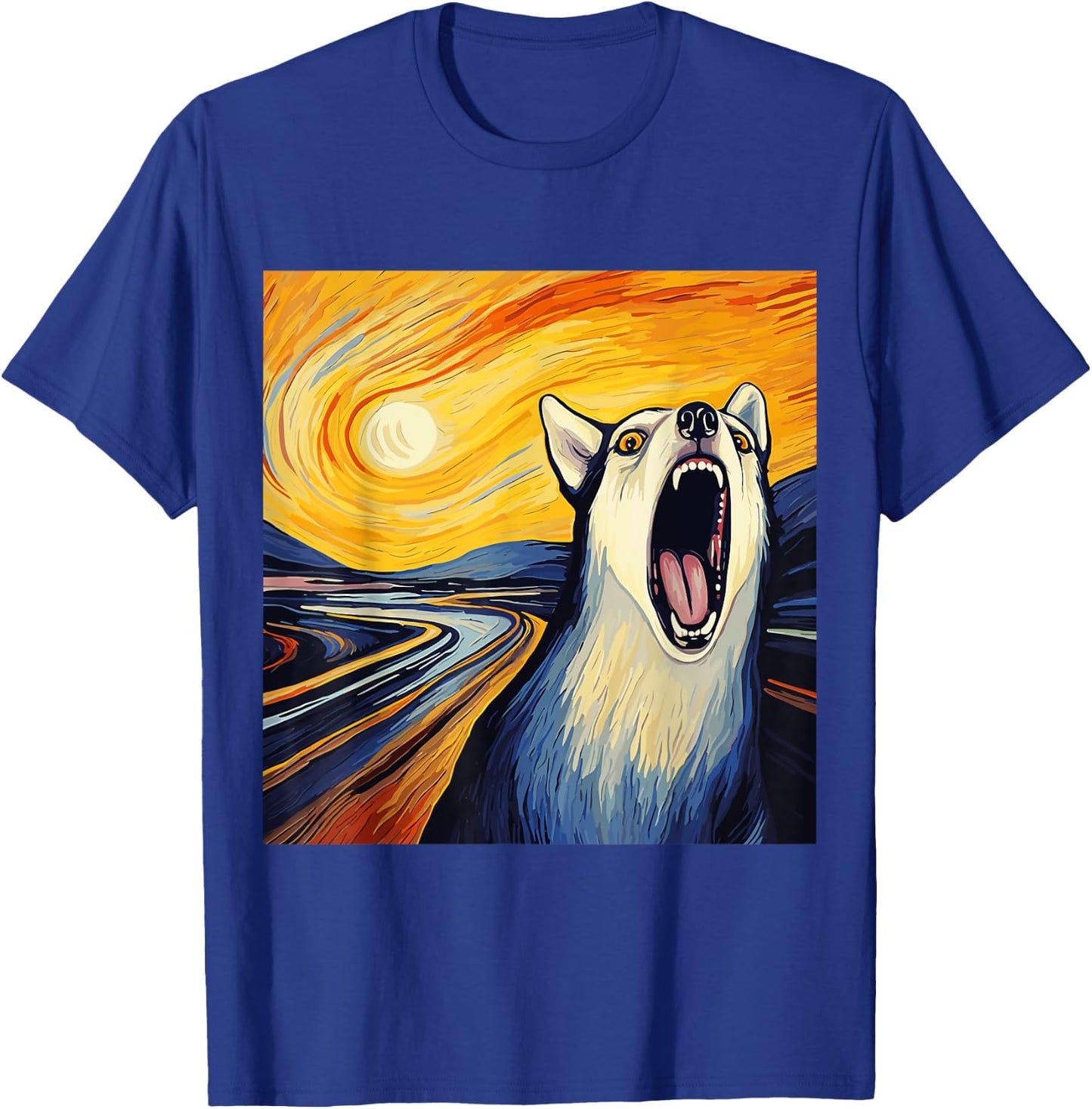 Siberian Husky The Scream For Dog Mom Dog Dad Women Kids T-Shirt - T-Shirt | Royal