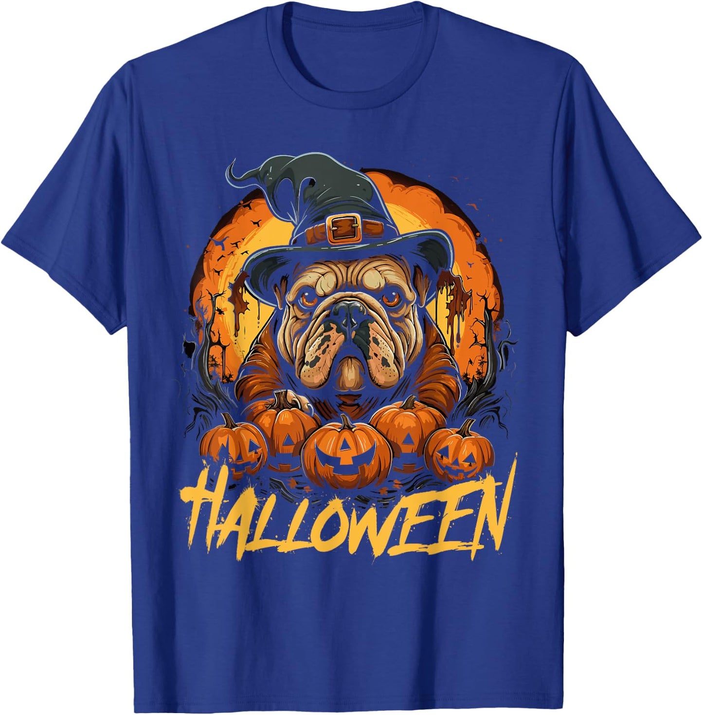 Cute Halloween English Bulldog Lover Childrens T-Shirt - T-Shirt | Royal