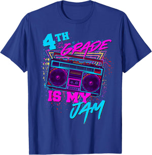4th Grade Is My Jam Fourth Grade 80s 80's 1980s Retro Funny T-Shirt - T-Shirt | Royal