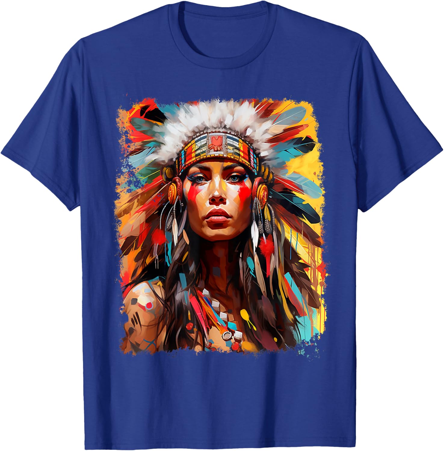 Native Indian Female T-Shirt - T-Shirt | Royal