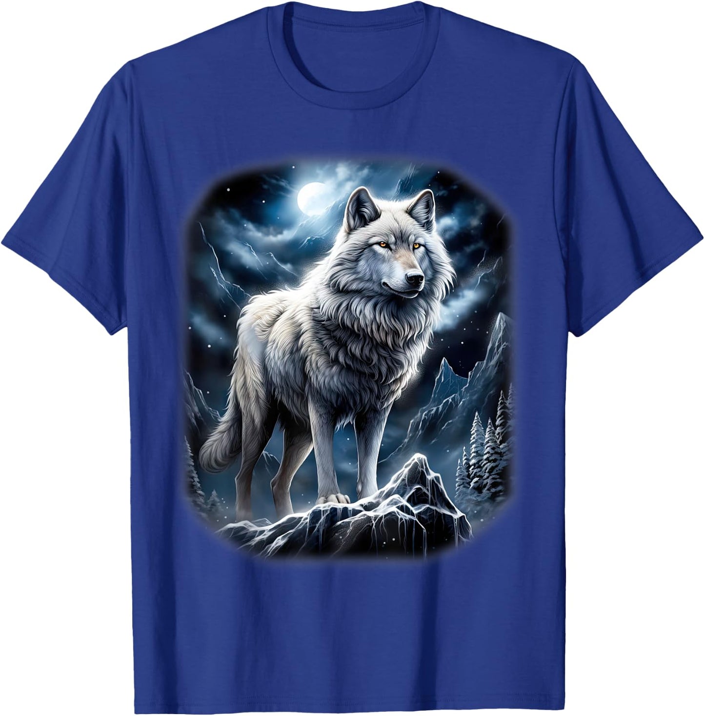 Wolf on Hill by Moon and Universe Fantasy Art Wildlife T-Shirt - T-Shirt | Royal