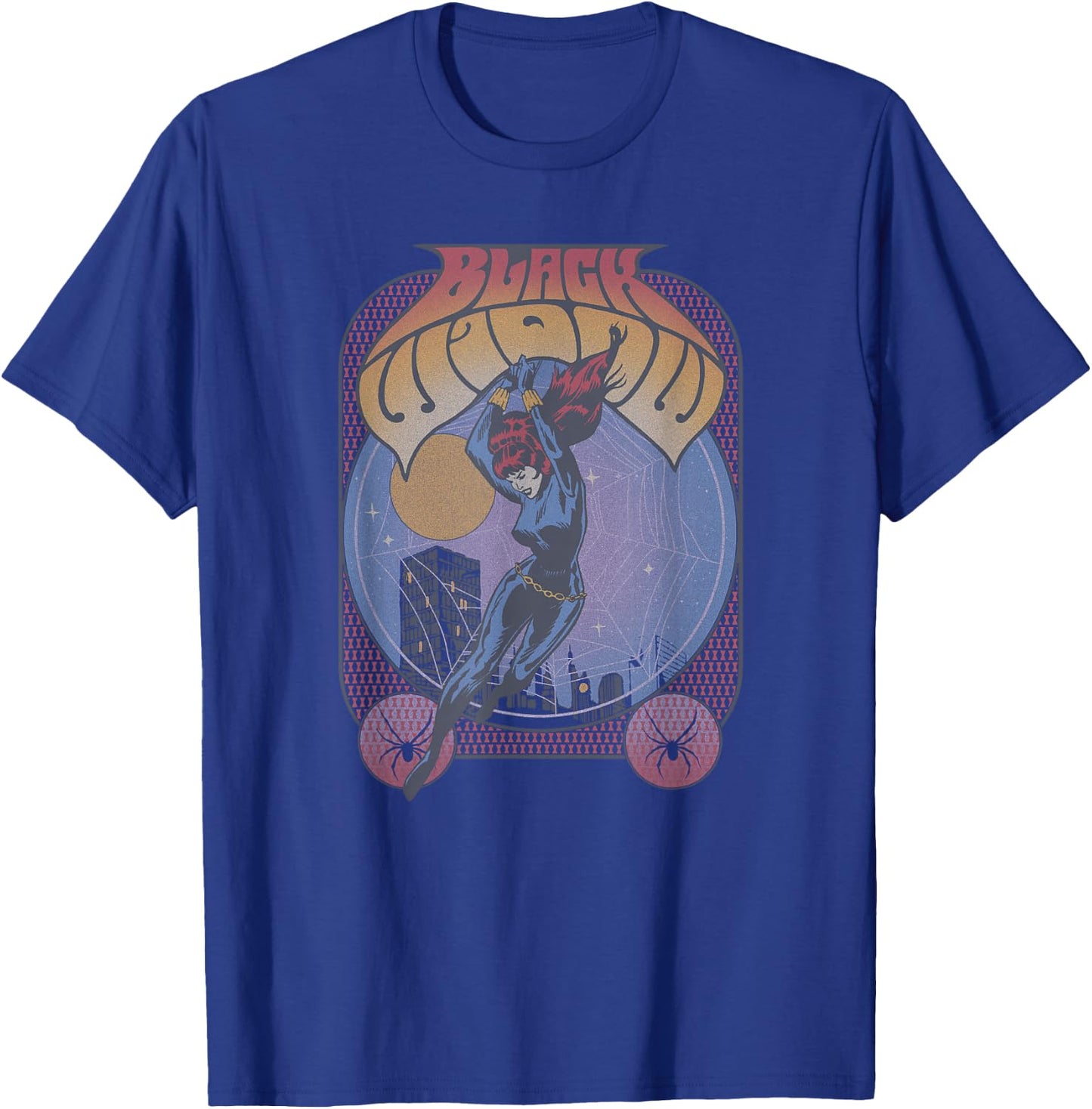 Marvel Black Widow Classic Comic Seventies Retro Poster T-Shirt - T-Shirt | Royal