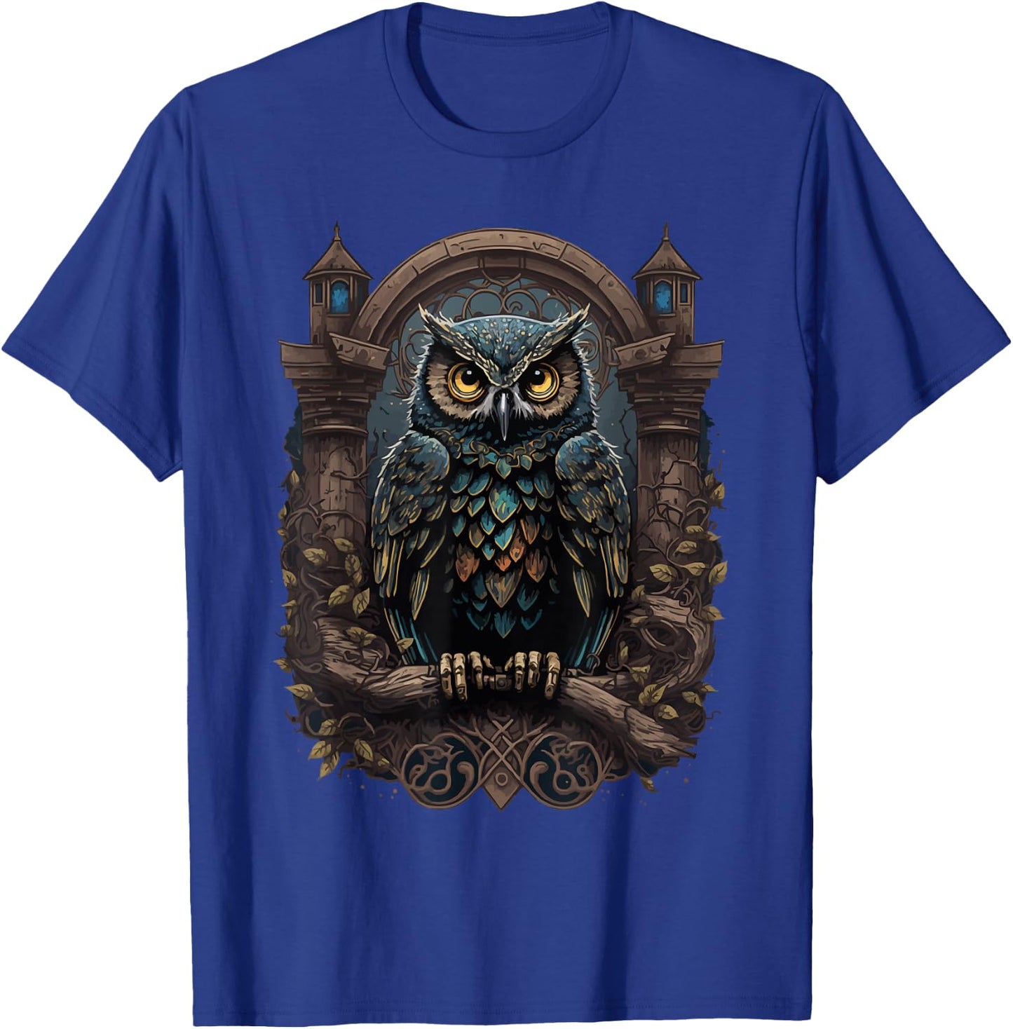 Gothic Pagan Wicca Witchcraft Occult Gothic Owl Moon Phase Black , Girls, Witchcraft Enthusiasts, , Short Sleeve, Size Small T-Shirt - T-Shirt | Royal