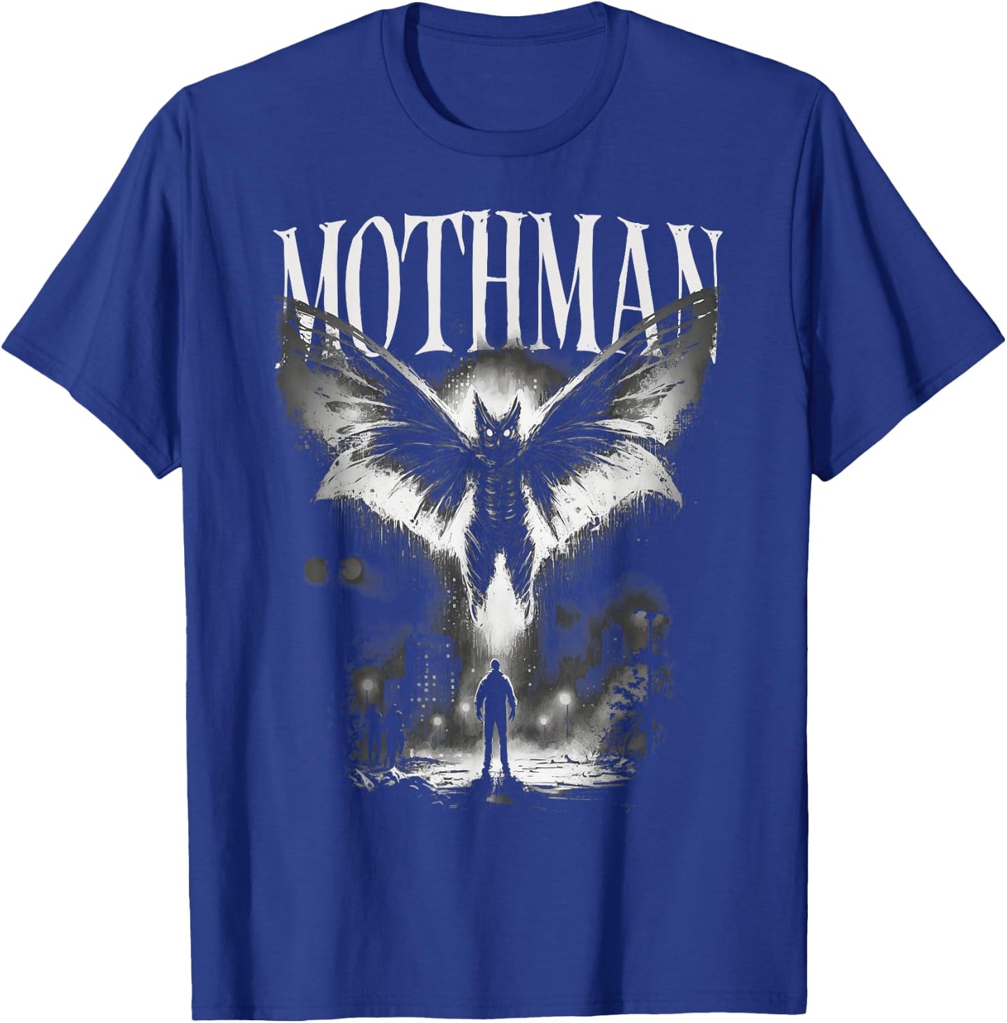 Mothman Cryptid Creature - Death From Above Graphic T-Shirt - T-Shirt | Royal