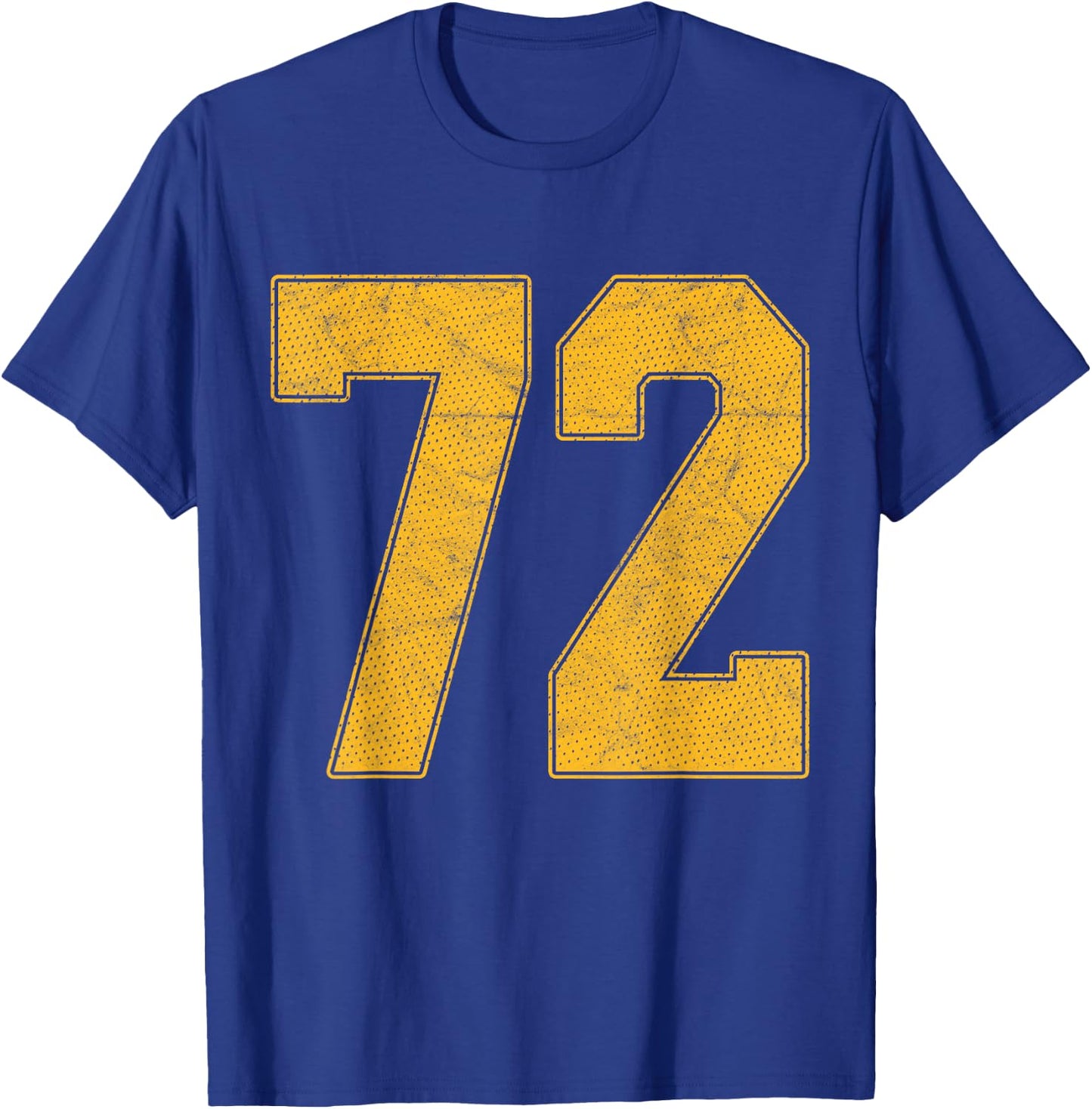 Number 72 Numbered Uniform Sports Team Jersey 72nd Birthday T-Shirt - T-Shirt | Royal