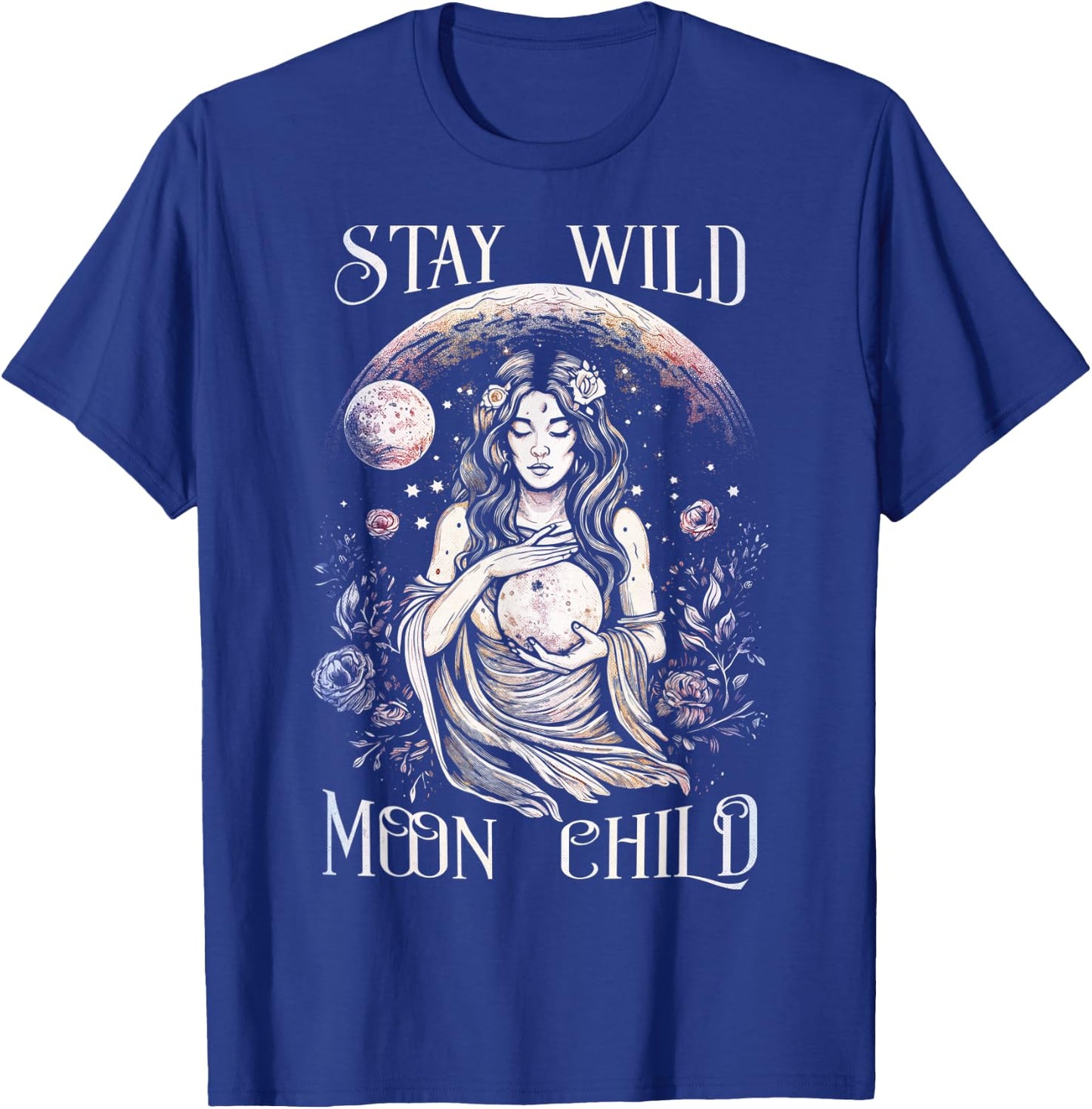 "Stay Wild Moon Child" Hecate With The Full Moon T-Shirt - T-Shirt | Royal