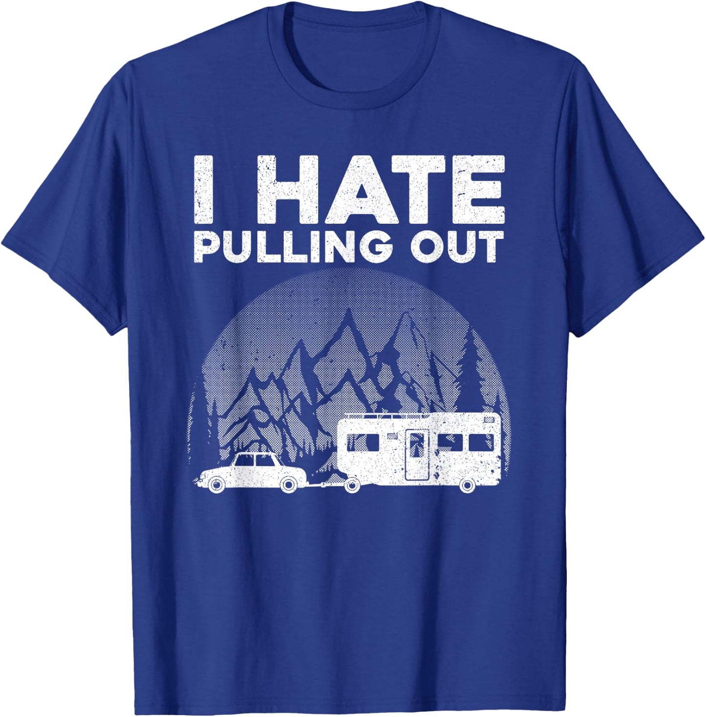Funny Camping Art Women Kids Camping Trailer Camper T-Shirt - T-Shirt | Royal