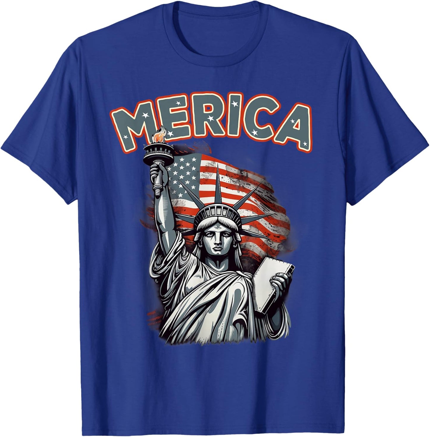 USA American Flag Patriotic 4th of July T-Shirt - T-Shirt | Royal