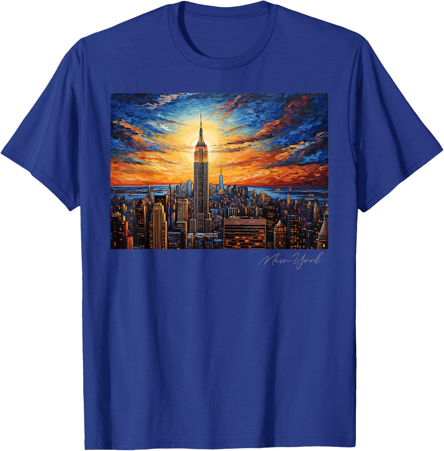 City of New York Retro NYC NY Art Travel Vintage Souvenir T-Shirt - T-Shirt | Royal