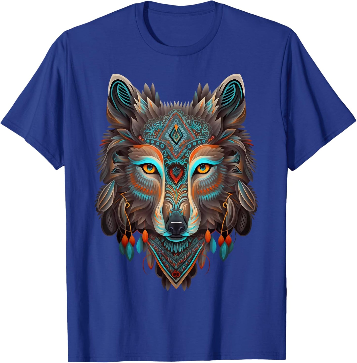 Azteca Wolf Traditional Mexican Art Ancient Aztec Mexico T-Shirt - T-Shirt | Royal
