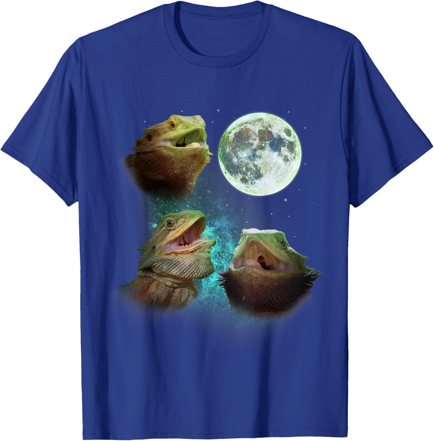 Three Bearded Dragons Howl At Moon 3 Wolfs - Wolves Parody T-Shirt - T-Shirt | Royal