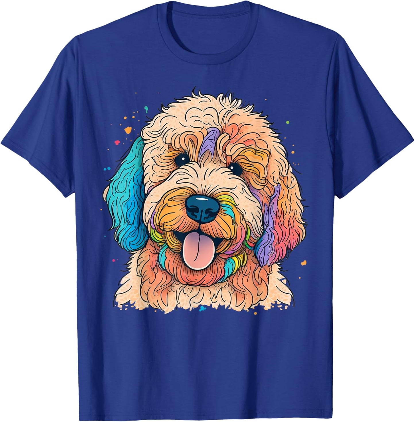 Cute Goldendoodle Dog on Golden Doodle Lover Men Women Kids T-Shirt - T-Shirt | Royal