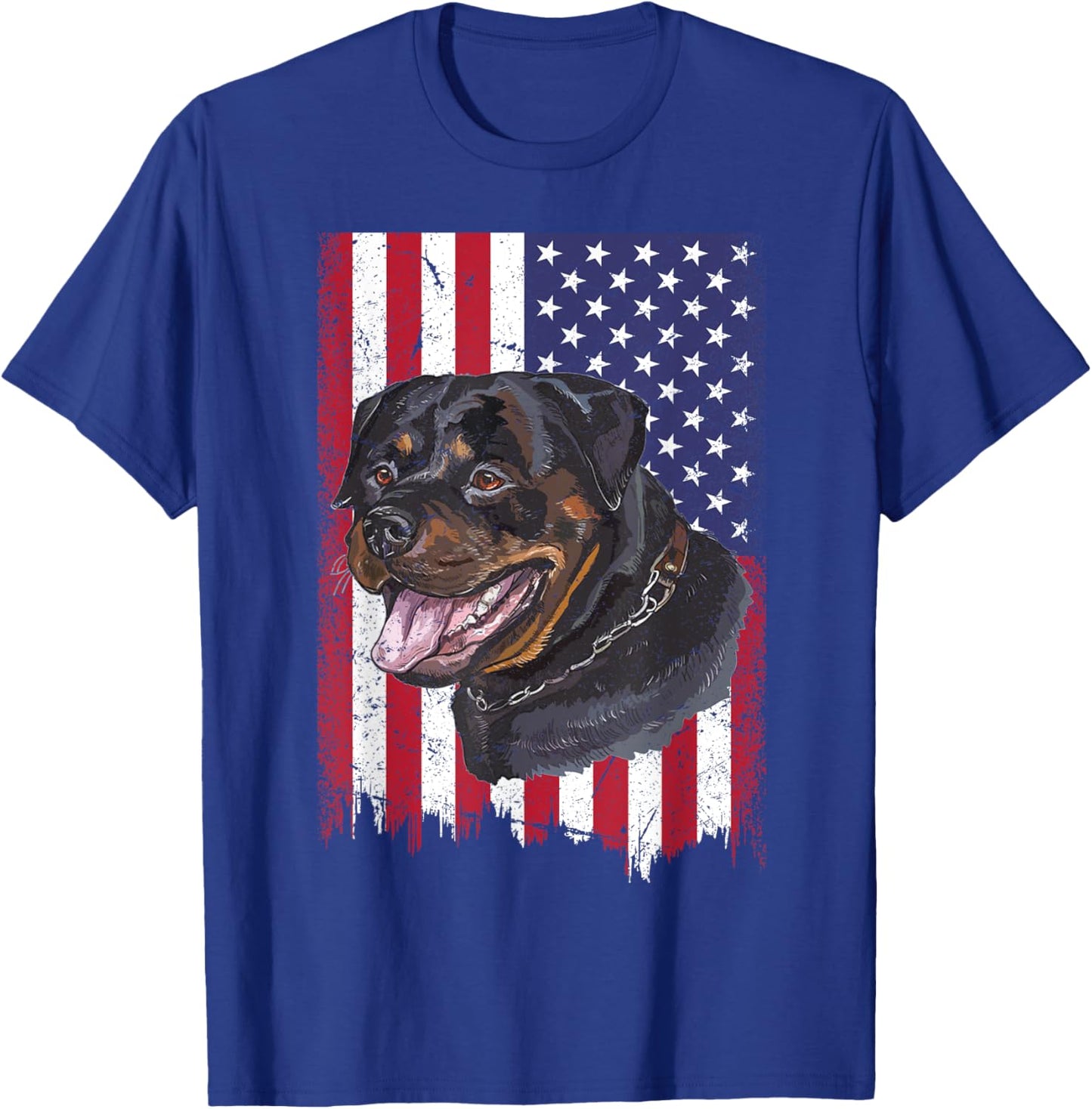 Rottweiler Dog Lover Father's Day USA American Flag Vintage T-Shirt - T-Shirt | Royal