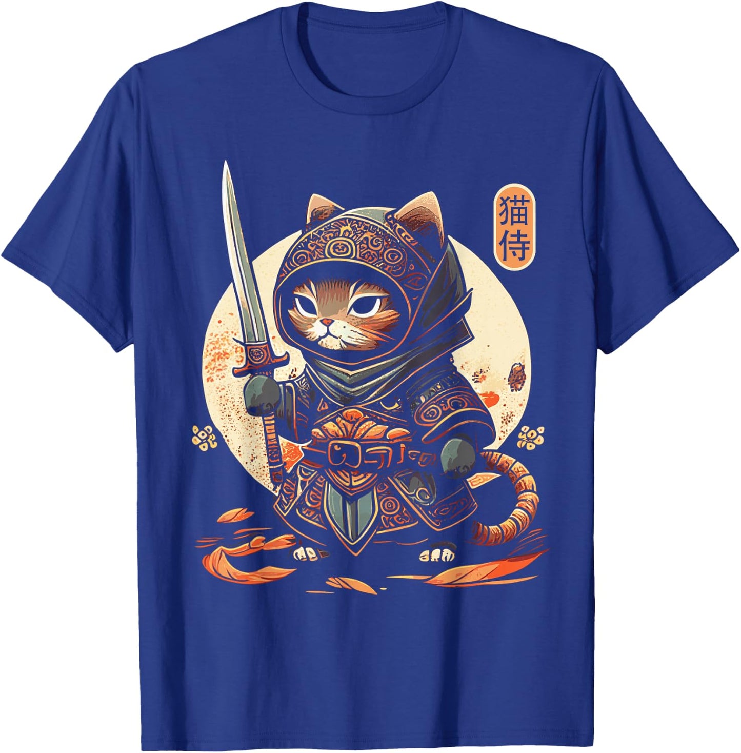 Japanese Samurai Cat Tattoo Kawaii Ninja Cat T-Shirt - T-Shirt | Royal