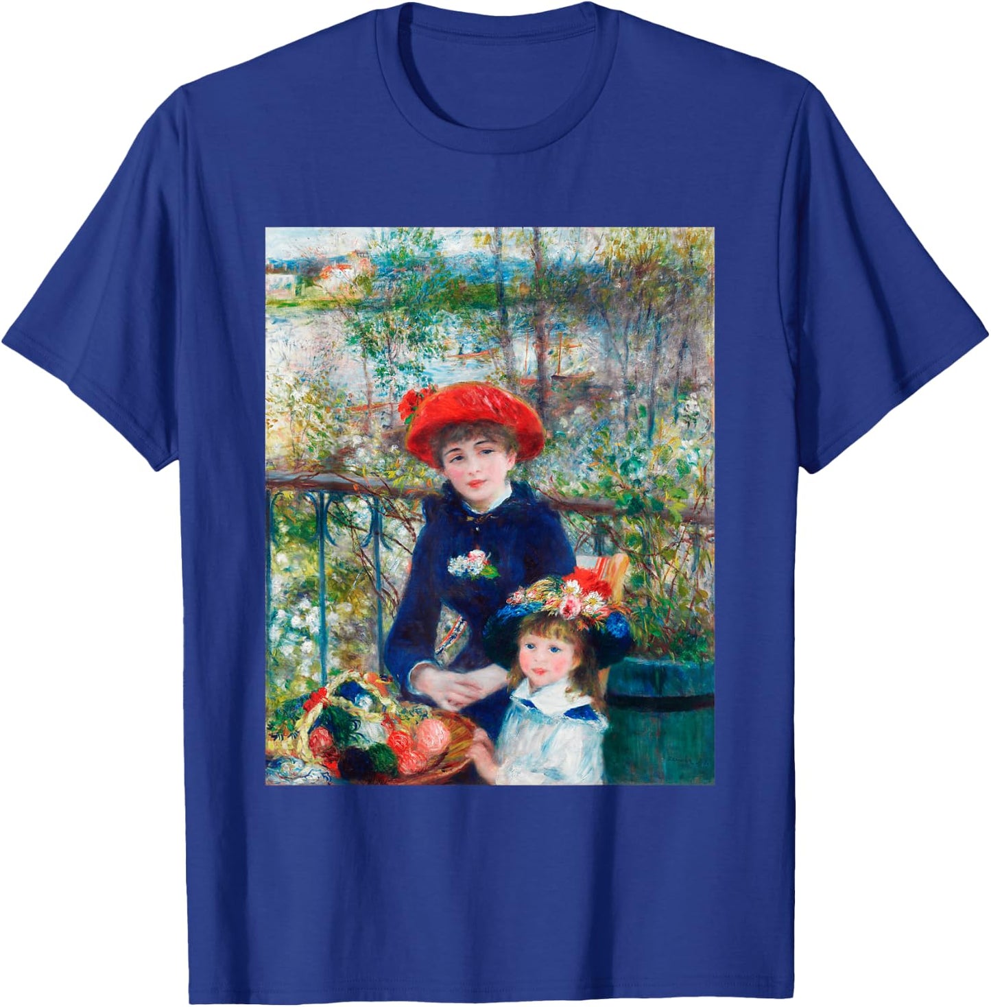 Two Sisters On Terrace Renoir Impressionist Colorful T-Shirt - T-Shirt | Royal